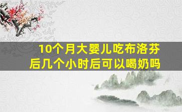 10个月大婴儿吃布洛芬后几个小时后可以喝奶吗