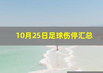 10月25日足球伤停汇总