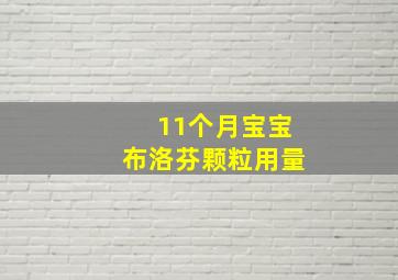 11个月宝宝布洛芬颗粒用量