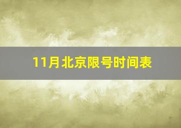 11月北京限号时间表