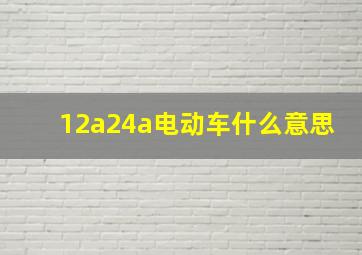 12a24a电动车什么意思