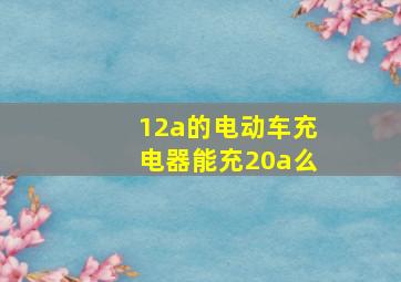 12a的电动车充电器能充20a么