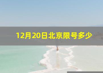 12月20日北京限号多少