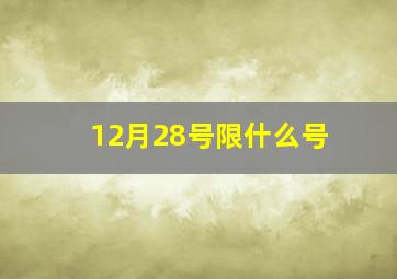 12月28号限什么号