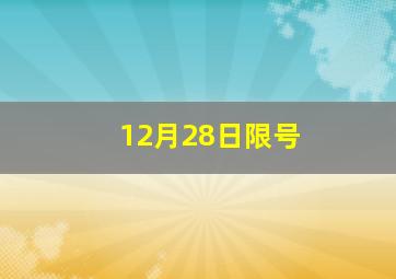 12月28日限号