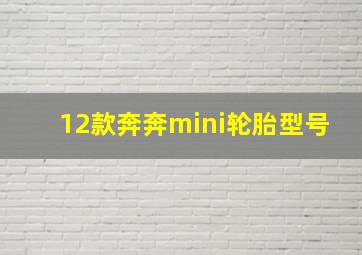 12款奔奔mini轮胎型号