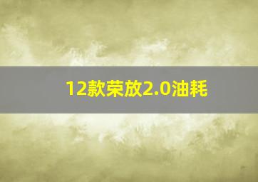 12款荣放2.0油耗