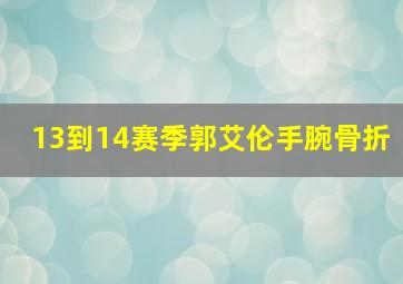 13到14赛季郭艾伦手腕骨折