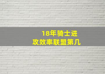 18年骑士进攻效率联盟第几