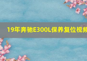 19年奔驰E300L保养复位视频