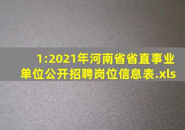 1:2021年河南省省直事业单位公开招聘岗位信息表.xls