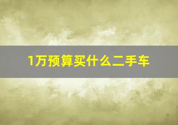 1万预算买什么二手车