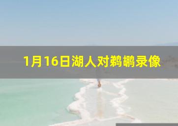 1月16日湖人对鹈鹕录像