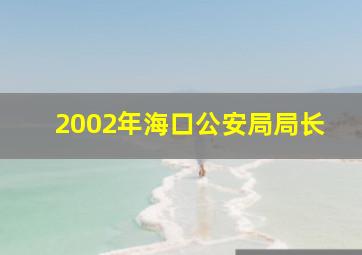 2002年海口公安局局长