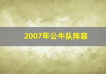 2007年公牛队阵容