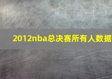 2012nba总决赛所有人数据