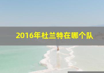 2016年杜兰特在哪个队