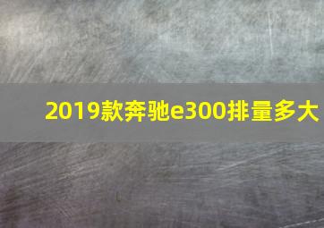 2019款奔驰e300排量多大