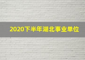 2020下半年湖北事业单位