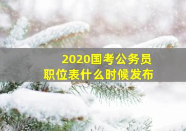 2020国考公务员职位表什么时候发布