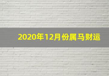 2020年12月份属马财运