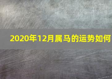 2020年12月属马的运势如何