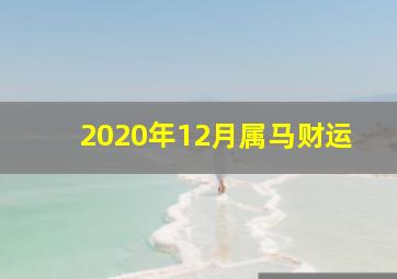 2020年12月属马财运