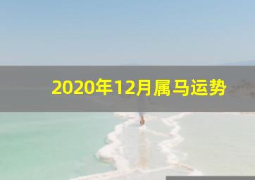 2020年12月属马运势