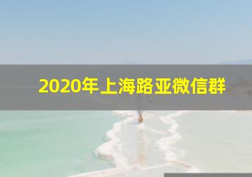 2020年上海路亚微信群