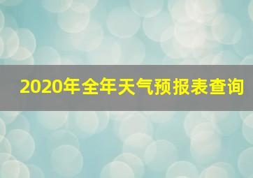 2020年全年天气预报表查询