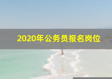 2020年公务员报名岗位