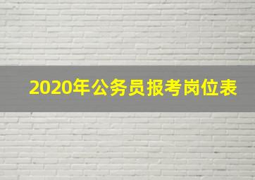 2020年公务员报考岗位表