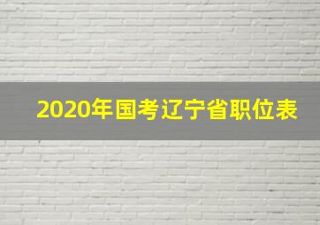 2020年国考辽宁省职位表