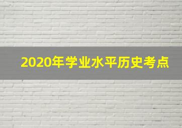 2020年学业水平历史考点