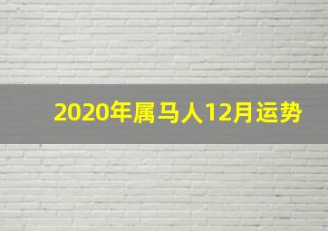 2020年属马人12月运势