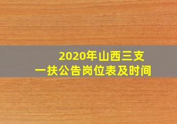 2020年山西三支一扶公告岗位表及时间