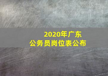 2020年广东公务员岗位表公布