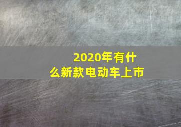 2020年有什么新款电动车上市