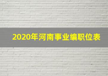 2020年河南事业编职位表