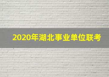 2020年湖北事业单位联考