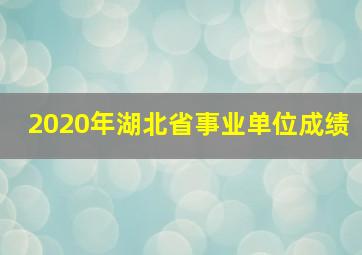 2020年湖北省事业单位成绩