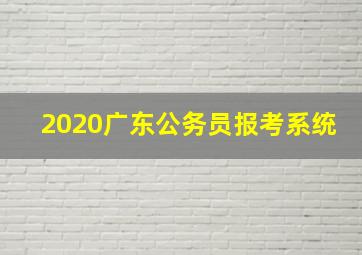 2020广东公务员报考系统