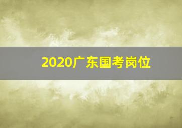 2020广东国考岗位