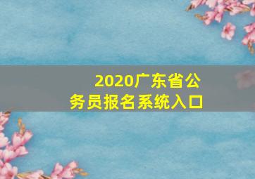 2020广东省公务员报名系统入口