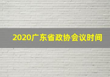 2020广东省政协会议时间