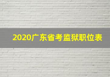 2020广东省考监狱职位表