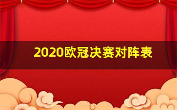 2020欧冠决赛对阵表