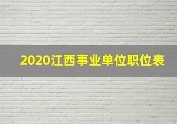 2020江西事业单位职位表