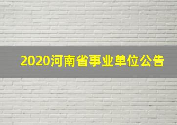 2020河南省事业单位公告