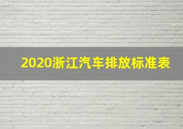 2020浙江汽车排放标准表